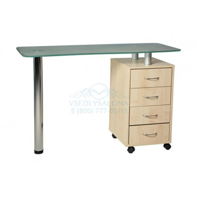 Стол маникюрный ЭСТИ со стеклянной столешницей